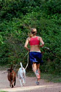 Löpare med hund